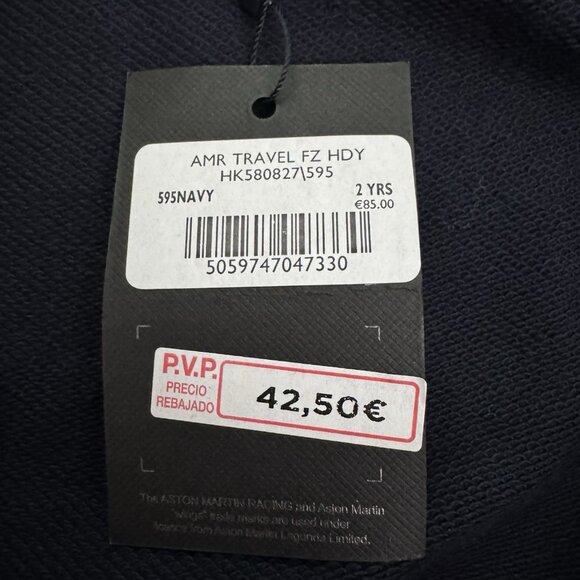 Aston Martin AMR by Hackett Travel Hoody Jacket Navy Blue Toddler Size 2 Years - Picture 7 of 10